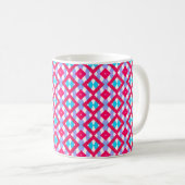 Farbenfrohe rosa, lila und blaue Tasse (VorderseiteRechts)