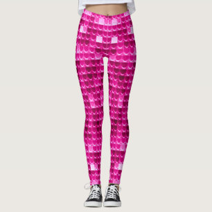 Farbenfrohe rosa Meerjungfrau Scales Fantasy Leggi Leggings
