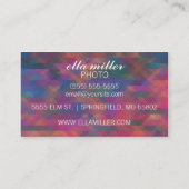 Farbenfrohe rosa mehrfarbige geometrische Visitenk Visitenkarte (Rückseite)