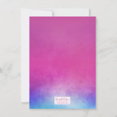 Farbenfrohe Rosa mit süßen 16 Goldballons Einladung (Rückseite)