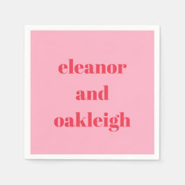 Farbenfrohe Rosa Moderne einfache Hochzeit nach Ma Serviette