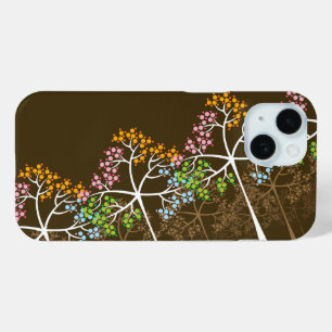 Farbenfrohe Rosa Orange Blue Green Four Seasons Tr iPhone 15 Hülle