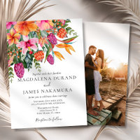farbenfrohe Rosa Orange Foto Hochzeit mit tropisch