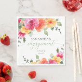 Farbenfrohe rosa-orange Pfingstrosen Frühlingsverl Serviette (Beispiel)