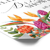 Farbenfrohe Rosa Orange Tropenflora Begrüßungszeic Poster (Ecke)