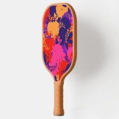 Farbenfrohe rosa Orangefarbene Wasserfarbenleaf Mu Pickleball Schläger (Links)