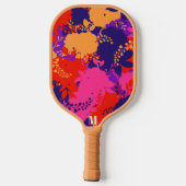 Farbenfrohe rosa Orangefarbene Wasserfarbenleaf Mu Pickleball Schläger (Rückseite)