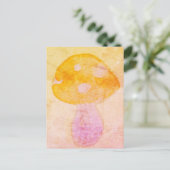 Farbenfrohe Rosa Orangefarbenes Wasserfarben Pilz Postkarte (Stehend Vorderseite)
