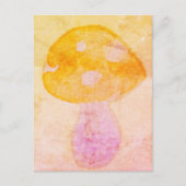 Farbenfrohe Rosa Orangefarbenes Wasserfarben Pilz Postkarte (Vorderseite)