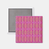 Farbenfrohe rosa Paisley gestreift Magnet (Vorderseite/Rückseite)