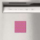 Farbenfrohe rosa Paisley gestreift Magnet (In Situ (Geschirrspüler))