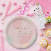 Farbenfrohe rosa Pasta Abstrakte Kunst Pappteller (Party)