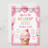 Farbenfrohe rosa, pastelfarbene Candies Ice Cream  Einladung (Vorderseite)