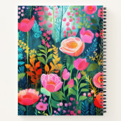 Farbenfrohe rosa Rosen künstlerischer Malstil Notizblock (Rückseite)