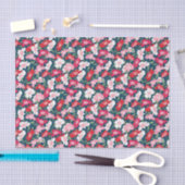 Farbenfrohe rosa rote Fun-Blumenmuster Seidenpapier (Handwerk)