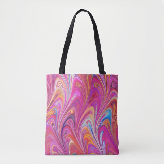 Farbenfrohe rosa Swirl Abstrakt Tasche (Vorderseite)