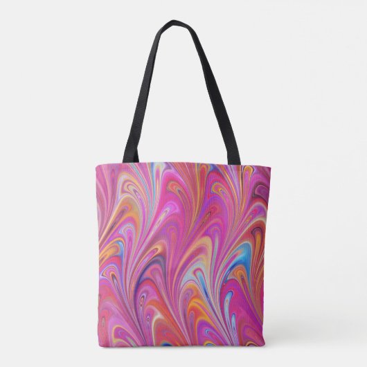 Farbenfrohe rosa Swirl Abstrakt Tasche (Rückseite)