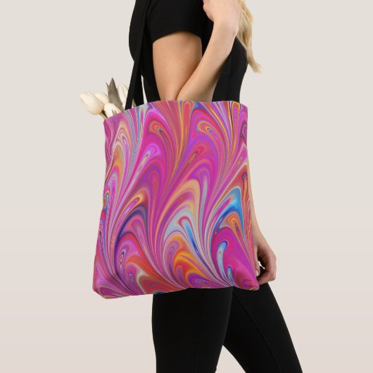 Farbenfrohe rosa Swirl Abstrakt Tasche (Von Nahem)