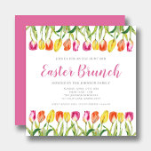 Farbenfrohe rosa Tulip Osterfeier Einladung