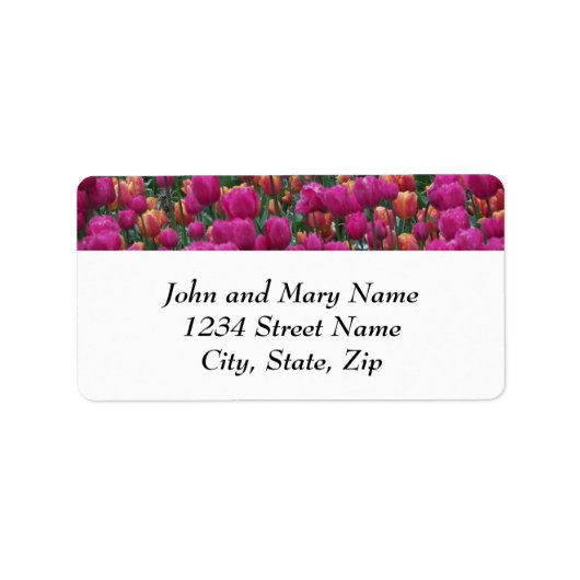Farbenfrohe Rosa Tulips Rücksendeadresse Adressaufkleber (Vorne)