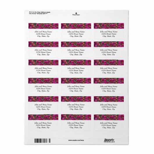 Farbenfrohe Rosa Tulips Rücksendeadresse Adressaufkleber (Vorne)