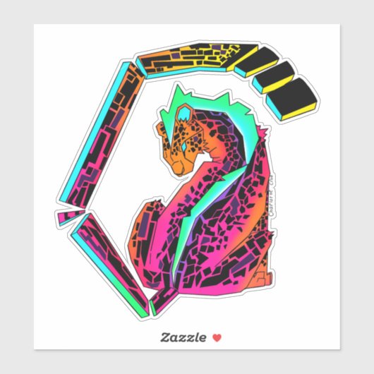 Farbenfrohe rosa und blaue Geparde mit Mohawk Aufkleber (Blatt)
