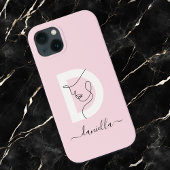 Farbenfrohe Rosa und Frauen Kontur Monogramm Case-Mate iPhone Hülle