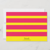 Farbenfrohe Rosa und Gelb jedes Alters Moderne Geb Einladung (Rückseite)