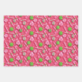 Farbenfrohe rosa und grüne Bonbons Geschenkpapier Set (Vorderseite 3)