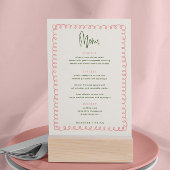 Farbenfrohe Rosa und Grüne Welle Einladung