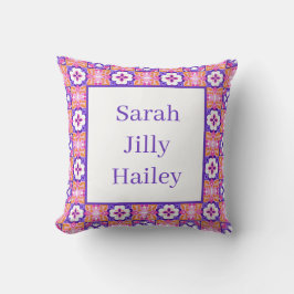 Farbenfrohe rosa und Lila Fliesenmuster im spanisc Kissen