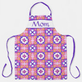 Farbenfrohe rosa und Lila Fliesenmuster im spanisc Schürze (Vorderseite)