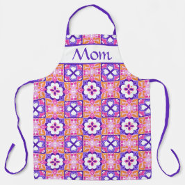 Farbenfrohe rosa und Lila Fliesenmuster im spanisc Schürze