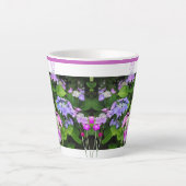 Farbenfrohe Rosa und Lila Hydrangea Design Latte T Milchtasse (Vorderseite)