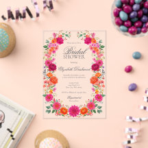 Farbenfrohe rosa und orangefarbene florale Hochzei