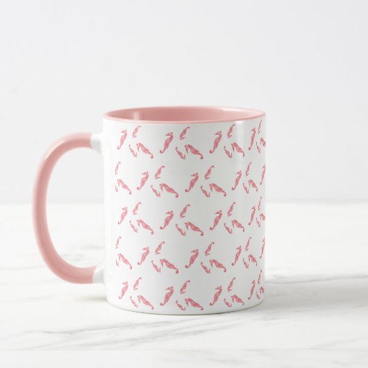 Farbenfrohe Rosa und Rotes Seepferd Tasse (Links)