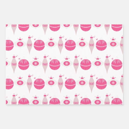 Farbenfrohe, rosa und schwarze Weihnachtspapiere Geschenkpapier Set (Vorderseite 3)