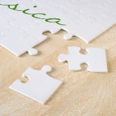 Farbenfrohe rosa Wasserfarben Personalisierte Blum Puzzle (Seite)