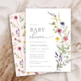 Farbenfrohe Rosa Wildblume Frühjahr Blumenspülung Einladung