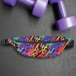 Farbenfrohe rosa Wildtierdruckfarbe Regenbogen ges Bauchtasche