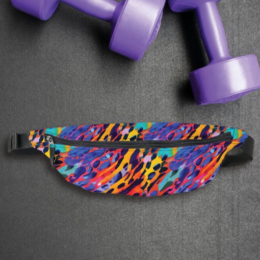 Farbenfrohe rosa Wildtierdruckfarbe Regenbogen ges Bauchtasche