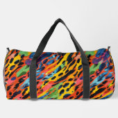 Farbenfrohe rosa Wildtierdruckfarbe Regenbogen ges Duffle Bag (Rückseite)