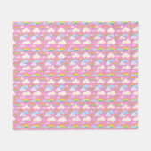 Farbenfrohe rosa Wolken und Regenbogen Fleecedecke (Vorderseite (Horizontal))