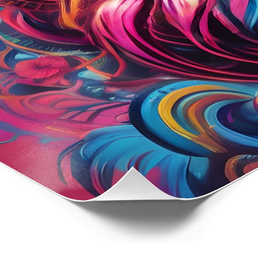 Farbenfrohe rosa Zucker Möwe Nr. c5 Glossy Poster (Ecke)