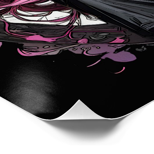 Farbenfrohe rosa Zucker Möwe Nr. p5 Glossy Poster (Ecke)