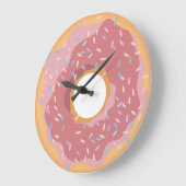 Farbenfrohe rosafarbene, pastellfarbene Donuts & S Große Wanduhr (Winkel)