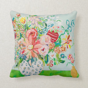 Farbenfrohe, rosafarbene Stilkunst Kissen