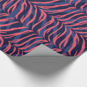 Farbenfrohe rosafarbene Zebra Geschenkpapier (Ecke)