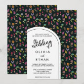 Farbenfrohe Rose blühen florale Hochzeitseinladung Einladung (Vorne/Hinten)