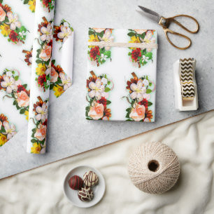 Farbenfrohe Rose Blume Elegante Moderne Geschenke Geschenkpapier